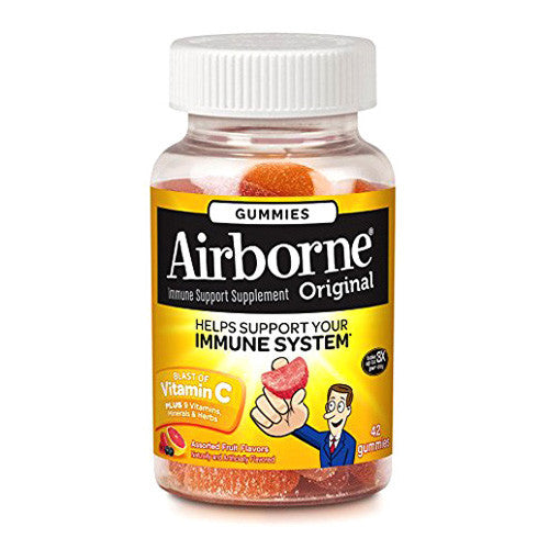 Airborne Immune Support Supplement Assorted Fruit Chewable, 42 Gummies